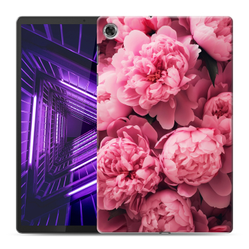 Силиконовый чехол на Lenovo Tab M10 Plus с принтом цветы пионы