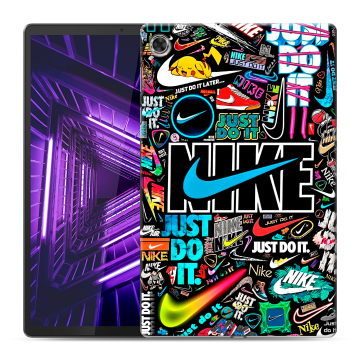 Силиконовый чехол на Lenovo Tab M10 Plus с принтом найк nike черный Силиконовый чехол на Lenovo Tab M10 Plus с принтом найк nike черный