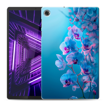 Силиконовый чехол на Lenovo Tab M10 Plus с принтом голубые орхидеи
