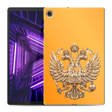 Силиконовый чехол на Lenovo Tab M10 Plus с принтом Герб Флаг России