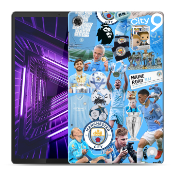 Силиконовый чехол на Lenovo Tab M10 Plus с принтом Man City Манчестер Сити