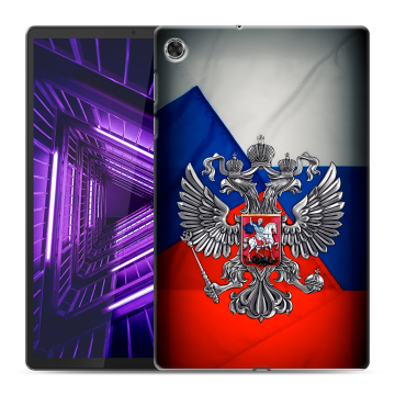 Силиконовый чехол на планшета Lenovo Tab M10 Plus с принтом Флаг России Силиконовый чехол на планшета Lenovo Tab M10 Plus с принтом Флаг России