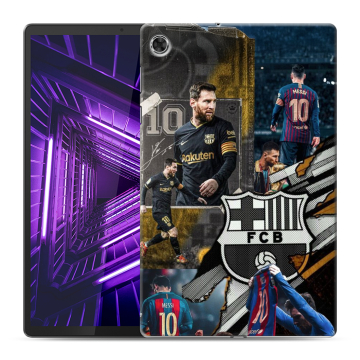 Силиконовый чехол на Lenovo Tab M10 Plus с принтом Messi Barcelona