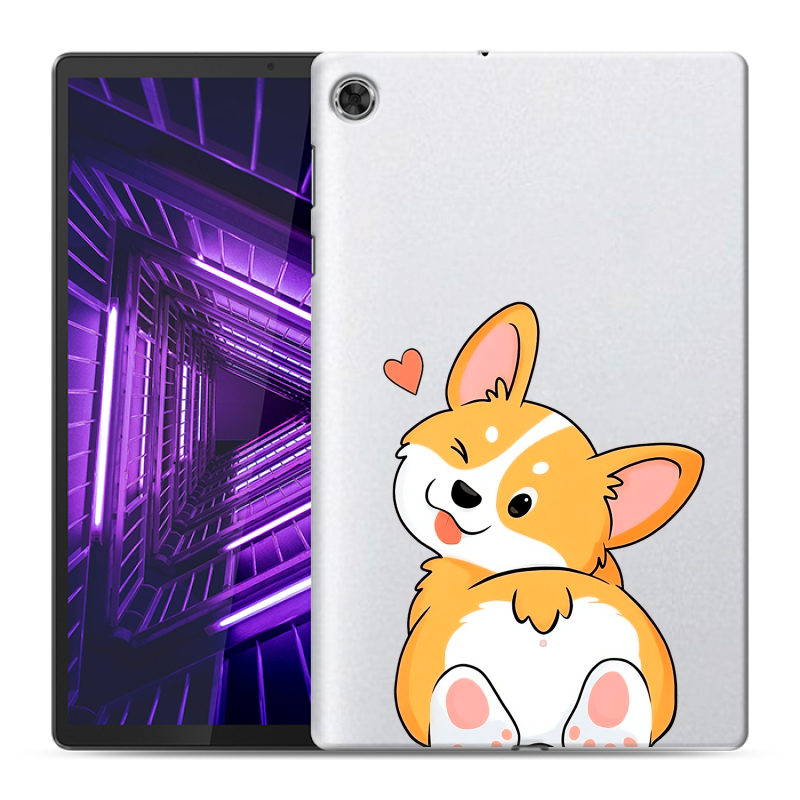 Силиконовый чехол на Lenovo Tab M10 Plus с принтом Корги Силиконовый чехол на Lenovo Tab M10 Plus с принтом Корги