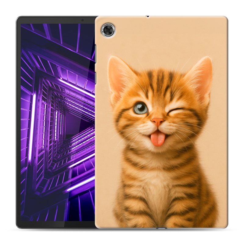Силиконовый чехол на Lenovo Tab M10 Plus с принтом котенок Силиконовый чехол на Lenovo Tab M10 Plus с принтом котенок