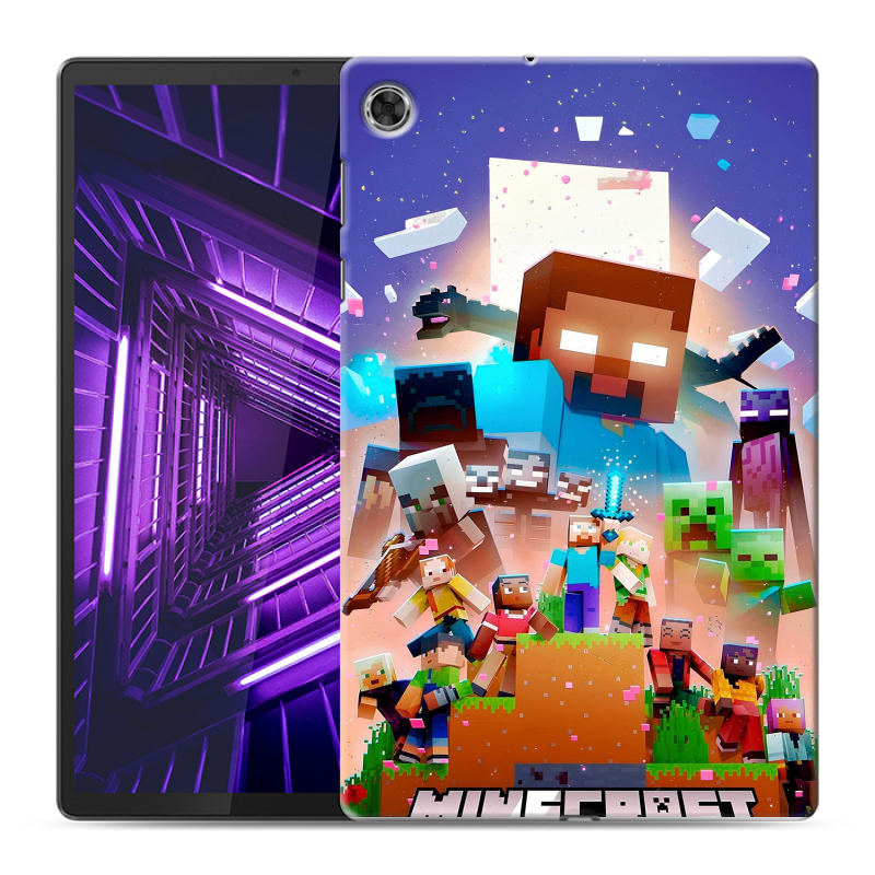 Силиконовый чехол на Lenovo Tab M10 Plus с принтом Майнкрафт Minecraft Силиконовый чехол на Lenovo Tab M10 Plus с принтом Майнкрафт Minecraft