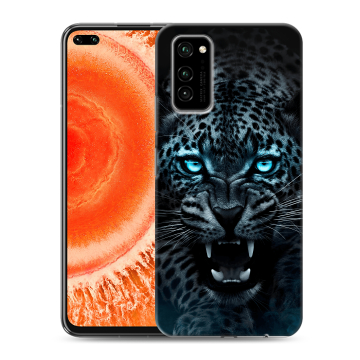 Силиконовый чехол на Huawei Honor View 30 Pro с принтом Темный леопард Силиконовый чехол на Huawei Honor View 30 Pro с принтом Темный леопард