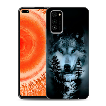 Силиконовый чехол на Huawei Honor View 30 Pro с принтом Лесной волк Силиконовый чехол на Huawei Honor View 30 Pro с принтом Лесной волк