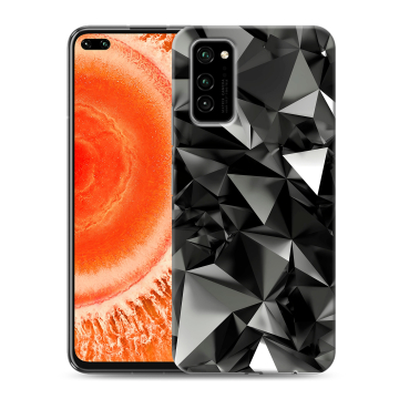 Силиконовый чехол на Huawei Honor View 30 Pro с принтом Черные кристаллы Силиконовый чехол на Huawei Honor View 30 Pro с принтом Черные кристаллы