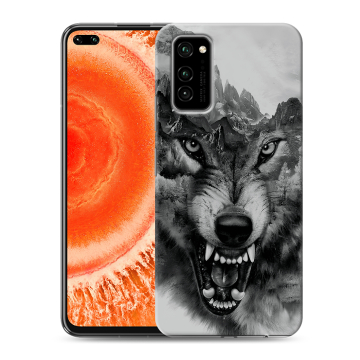 Силиконовый чехол на Huawei Honor View 30 Pro с принтом Волк Силиконовый чехол на Huawei Honor View 30 Pro с принтом Волк