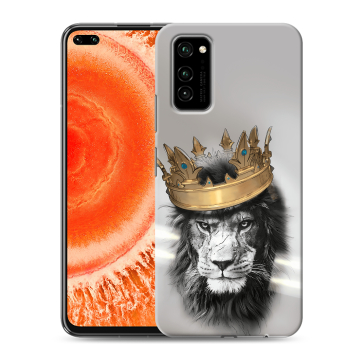Силиконовый чехол на Huawei Honor View 30 Pro с принтом Лев с короной Силиконовый чехол на Huawei Honor View 30 Pro с принтом Лев с короной