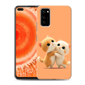 Силиконовый чехол на Huawei Honor View 30 Pro с принтом Милые котики Силиконовый чехол на Huawei Honor View 30 Pro с принтом Милые котики