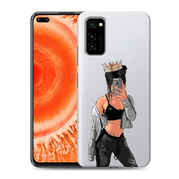 Силиконовый чехол на Huawei Honor View 30 Pro с принтом Женские принты Силиконовый чехол на Huawei Honor View 30 Pro с принтом Женские принты
