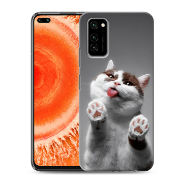 Силиконовый чехол на Huawei Honor View 30 Pro с принтом Коты Силиконовый чехол на Huawei Honor View 30 Pro с принтом Коты