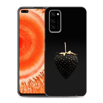 Силиконовый чехол на Huawei Honor View 30 Pro с принтом Черная клубника Силиконовый чехол на Huawei Honor View 30 Pro с принтом Черная клубника