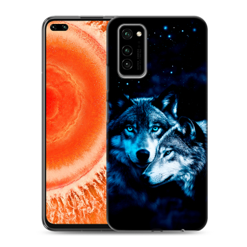Силиконовый чехол на Huawei Honor View 30 Pro с принтом Волки Силиконовый чехол на Huawei Honor View 30 Pro с принтом Волки
