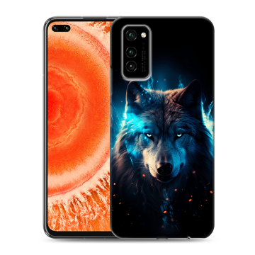 Силиконовый чехол на Huawei Honor View 30 Pro с принтом Волк ночной
