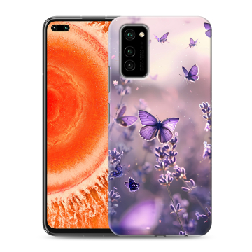 Силиконовый чехол на Huawei Honor View 30 Pro с принтом бабочки и лаванда Силиконовый чехол на Huawei Honor View 30 Pro с принтом бабочки и лаванда