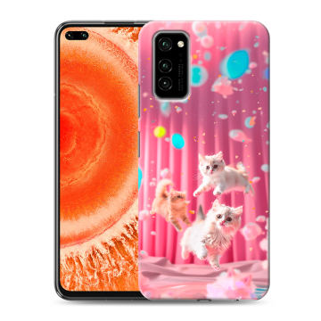Силиконовый чехол на Huawei Honor View 30 Pro с принтом милые котики