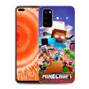 Силиконовый чехол на Huawei Honor View 30 Pro с принтом Майнкрафт Minecraft Силиконовый чехол на Huawei Honor View 30 Pro с принтом Майнкрафт Minecraft