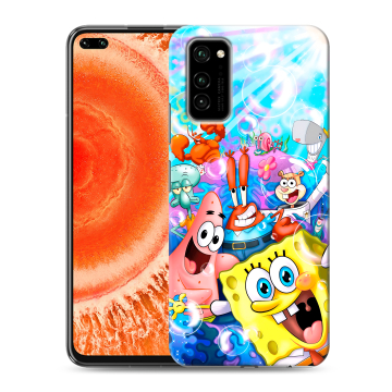 Силиконовый чехол на Huawei Honor View 30 Pro с принтом спанчбоб спанч боб Силиконовый чехол на Huawei Honor View 30 Pro с принтом спанчбоб спанч боб
