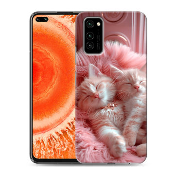 Силиконовый чехол на Huawei Honor View 30 Pro с принтом котята котики Силиконовый чехол на Huawei Honor View 30 Pro с принтом котята котики
