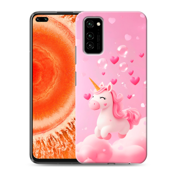 Силиконовый чехол на Huawei Honor View 30 Pro с принтом Единорог Силиконовый чехол на Huawei Honor View 30 Pro с принтом Единорог