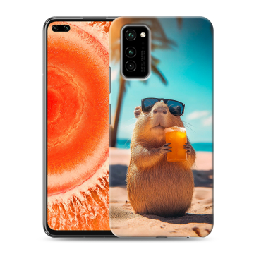 Силиконовый чехол на Huawei Honor View 30 Pro с принтом Капибара