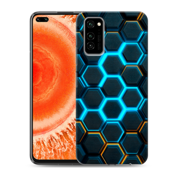 Силиконовый чехол на Huawei Honor View 30 Pro с принтом Неоновые соты Силиконовый чехол на Huawei Honor View 30 Pro с принтом Неоновые соты