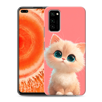 Силиконовый чехол на Huawei Honor View 30 Pro с принтом Розовый котенок Силиконовый чехол на Huawei Honor View 30 Pro с принтом Розовый котенок