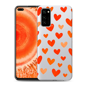 Силиконовый чехол на Huawei Honor View 30 Pro с принтом Сердечки Силиконовый чехол на Huawei Honor View 30 Pro с принтом Сердечки