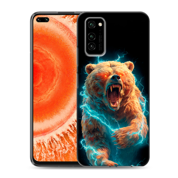 Силиконовый чехол на Huawei Honor View 30 Pro с принтом Медведь Силиконовый чехол на Huawei Honor View 30 Pro с принтом Медведь