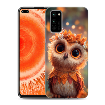 Силиконовый чехол на Huawei Honor View 30 Pro с принтом Милая сова Силиконовый чехол на Huawei Honor View 30 Pro с принтом Милая сова