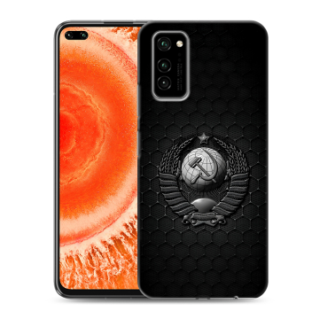Силиконовый чехол на Huawei Honor View 30 Pro с принтом Герб Флаг СССР