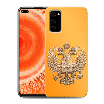 Силиконовый чехол на Huawei Honor View 30 Pro с принтом Герб Флаг России Силиконовый чехол на Huawei Honor View 30 Pro с принтом Герб Флаг России