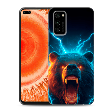 Силиконовый чехол на Huawei Honor View 30 Pro с принтом Медведь Силиконовый чехол на Huawei Honor View 30 Pro с принтом Медведь
