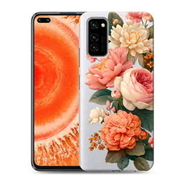 Силиконовый чехол на Huawei Honor View 30 Pro с принтом цветы Силиконовый чехол на Huawei Honor View 30 Pro с принтом цветы