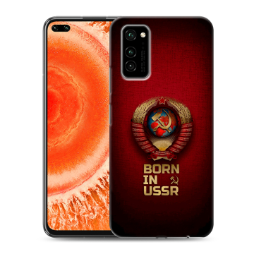 Силиконовый чехол на Huawei Honor View 30 Pro с принтом Флаг Герб СССР Силиконовый чехол на Huawei Honor View 30 Pro с принтом Флаг Герб СССР