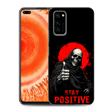 Силиконовый чехол на Huawei Honor View 30 Pro с принтом смешной скелет
