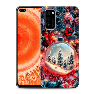 Силиконовый чехол на Huawei Honor View 30 Pro с принтом Новый год