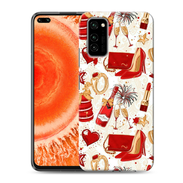 Силиконовый чехол на Huawei Honor View 30 Pro с принтом Новый год