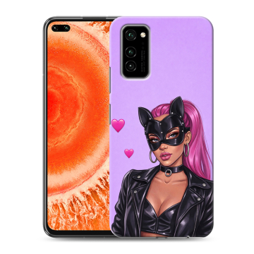 Силиконовый чехол на Huawei Honor View 30 Pro с принтом женский