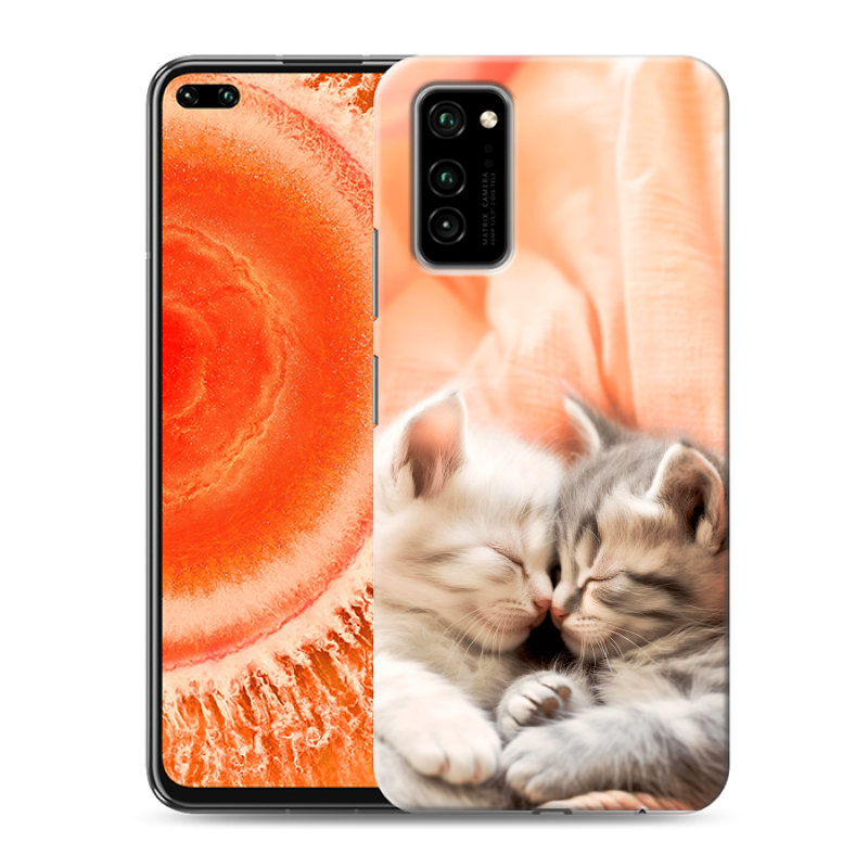 Пластиковый чехол на Huawei Honor View 30 Pro с принтом Котята Пластиковый чехол на Huawei Honor View 30 Pro с принтом Котята