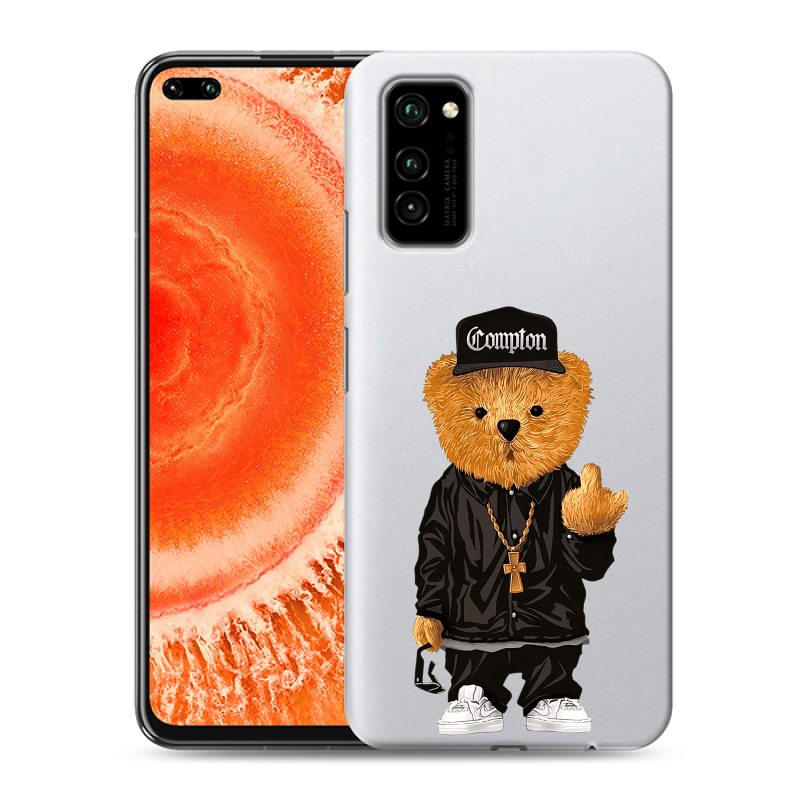 Силиконовый чехол на Huawei Honor View 30 Pro с принтом Мишка Силиконовый чехол на Huawei Honor View 30 Pro с принтом Мишка