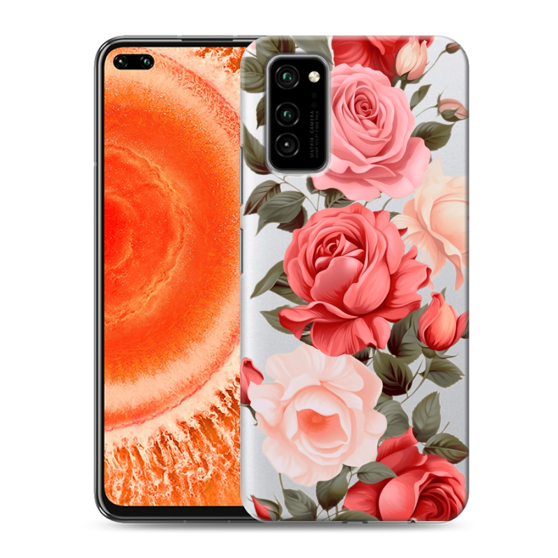 Силиконовый чехол на Huawei Honor View 30 Pro с принтом Розы Силиконовый чехол на Huawei Honor View 30 Pro с принтом Розы