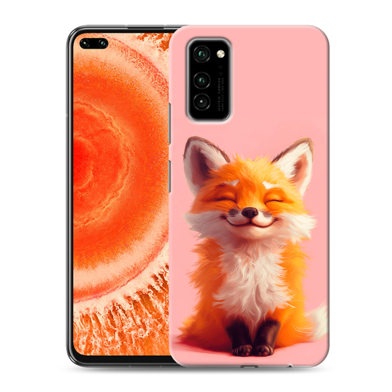 Пластиковый чехол на Huawei Honor View 30 Pro с принтом милая лиса Пластиковый чехол на Huawei Honor View 30 Pro с принтом милая лиса
