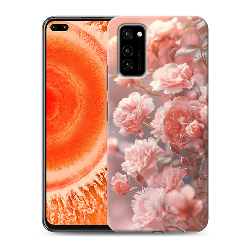 Пластиковый чехол на Huawei Honor View 30 Pro с принтом Розовые розы Пластиковый чехол на Huawei Honor View 30 Pro с принтом Розовые розы