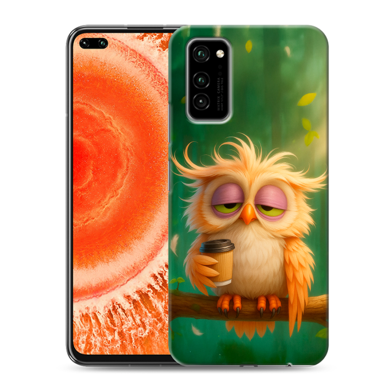 Пластиковый чехол на Huawei Honor View 30 Pro с принтом сова Пластиковый чехол на Huawei Honor View 30 Pro с принтом сова