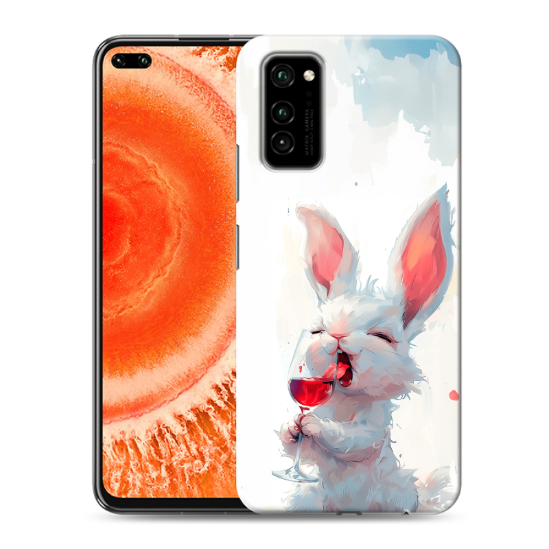 Силиконовый чехол на Huawei Honor View 30 Pro с принтом кролик зайчик Силиконовый чехол на Huawei Honor View 30 Pro с принтом кролик зайчик