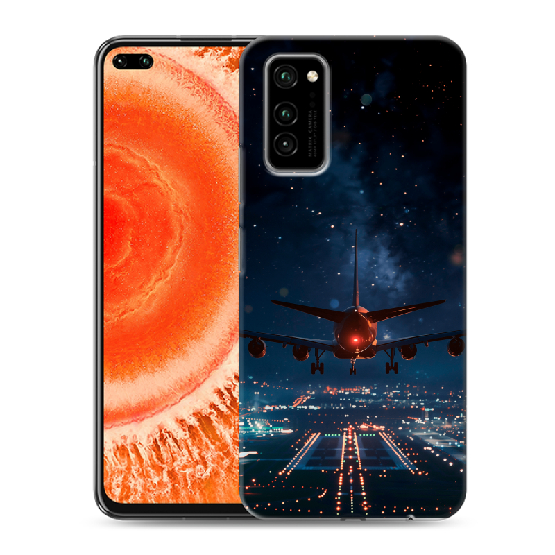 Силиконовый противоударный чехол на Huawei Honor View 30 Pro с принтом самолет Силиконовый противоударный чехол на Huawei Honor View 30 Pro с принтом самолет